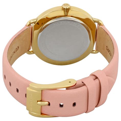 Michael Kors Portia White Dial Blush Pink Leather Ladies Watch 